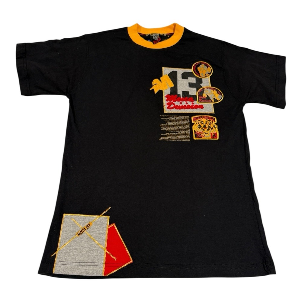 NWT Vintage Mecca League‎ USA Teen T-Shirt L (14/16) Black Football 13